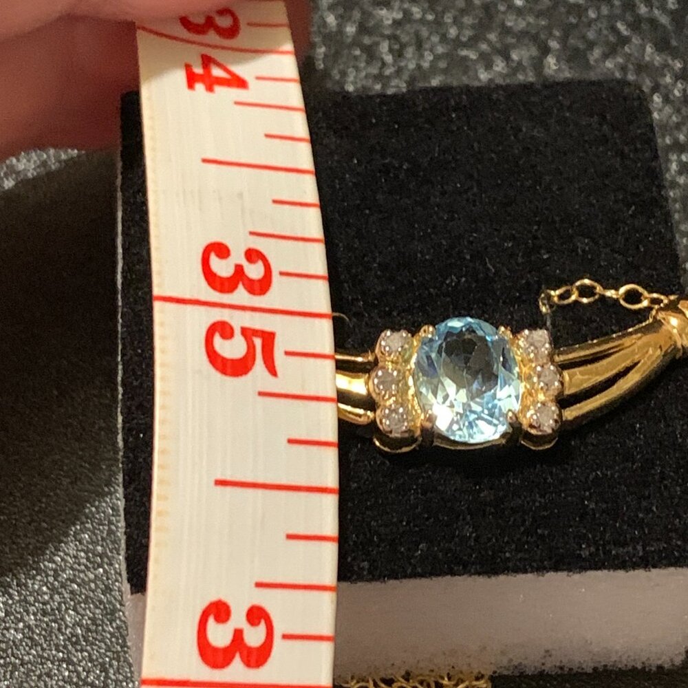 Blue Topaz and Diamond Necklace - Picture 5 of 5